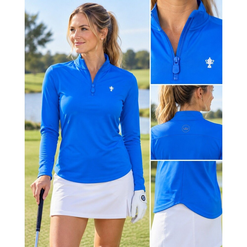 Women Peter Millar Lightweight Sun Shirt Large Bluelue 1/4 zip golf pullover